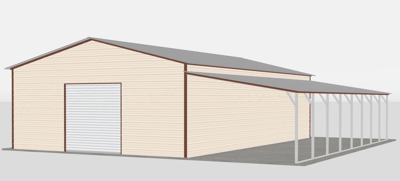 Garage With Lean-To 24x40x10