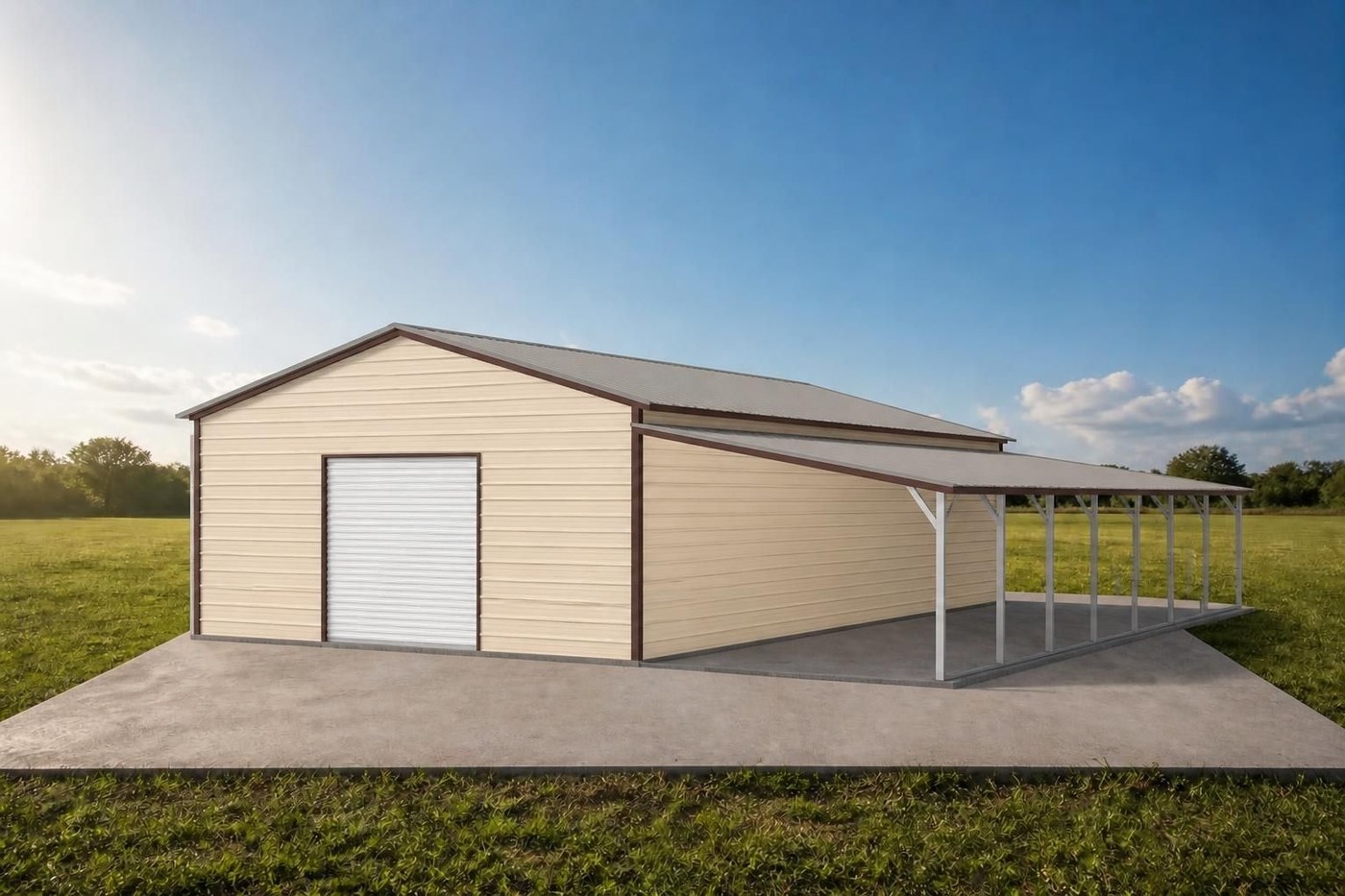 Garage With Lean-To 24x40x10