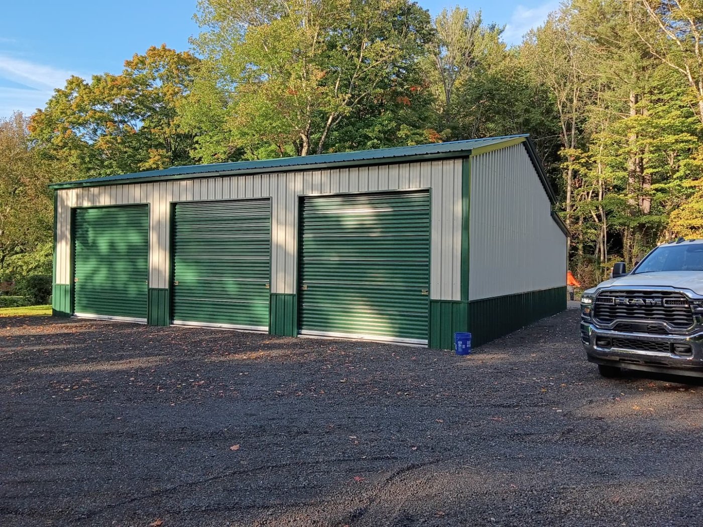 3-Bay Garage with Roll-Up Doors